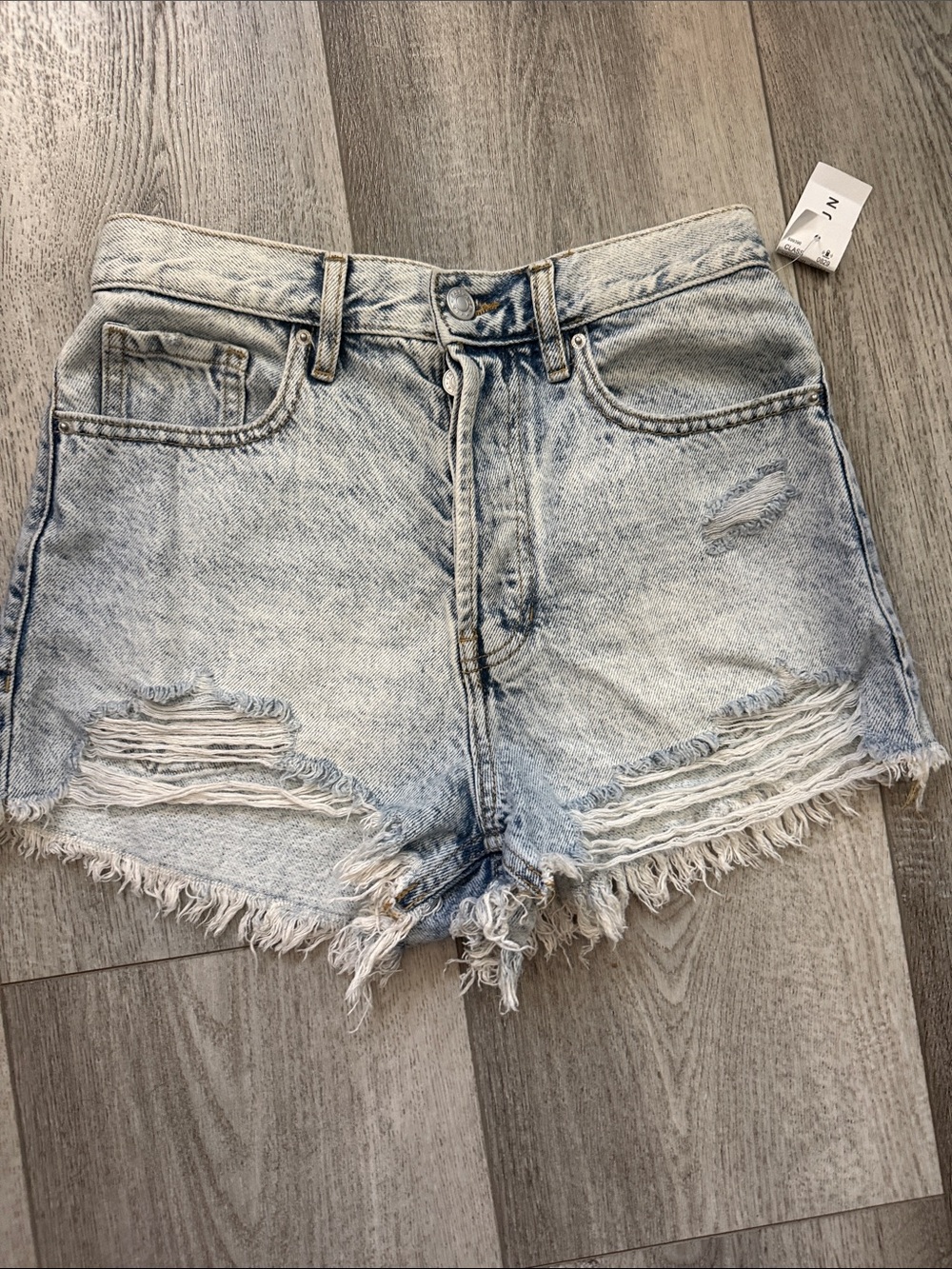 PacSun Light Wash Distressed Denim Cutoff Shorts